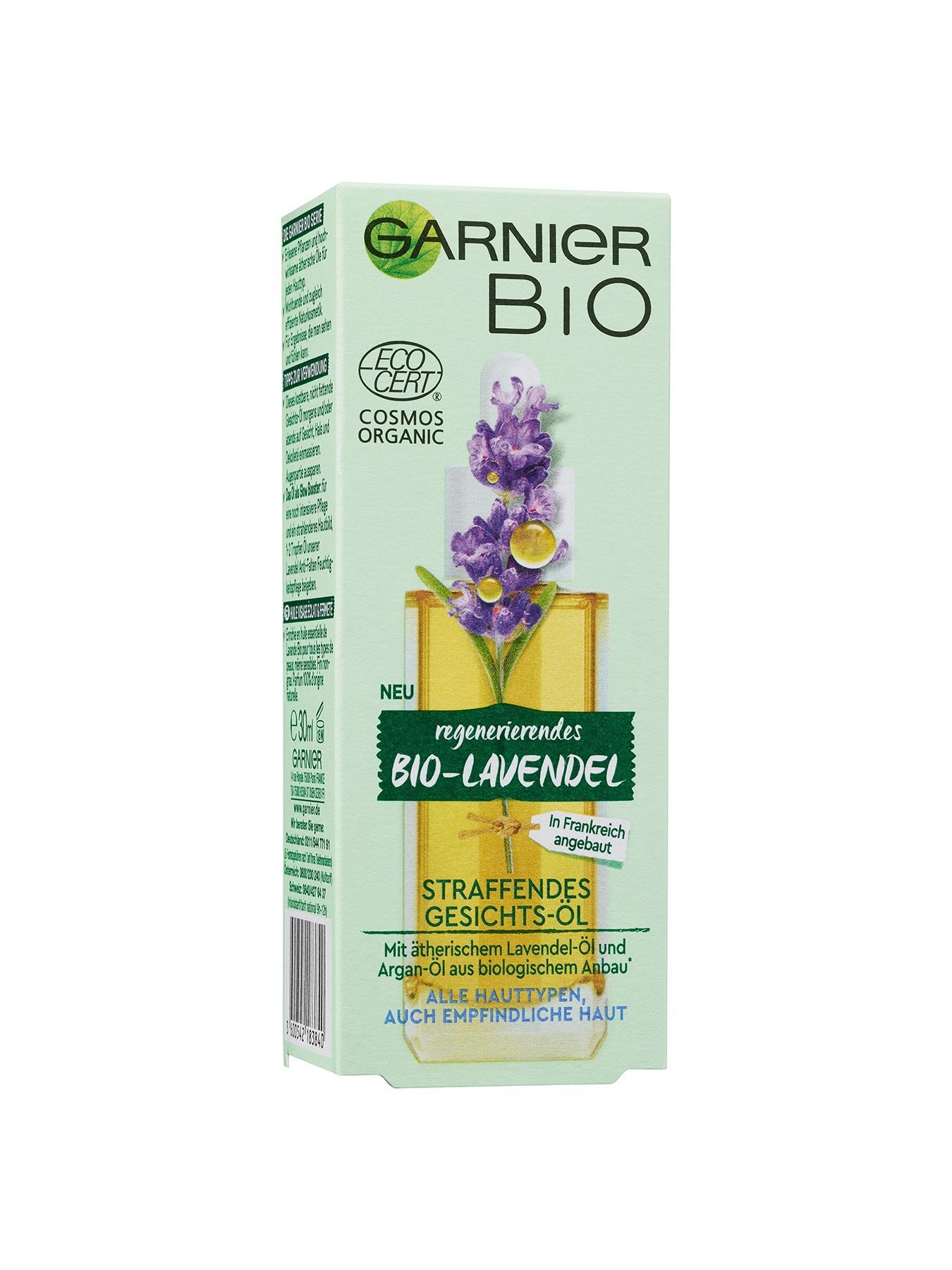 Bio-Lavendel-Straffendes-Gesichts-Oel-Bio-30ml-Verpackung-Vorderseite-Garnier-Deutschland-gr