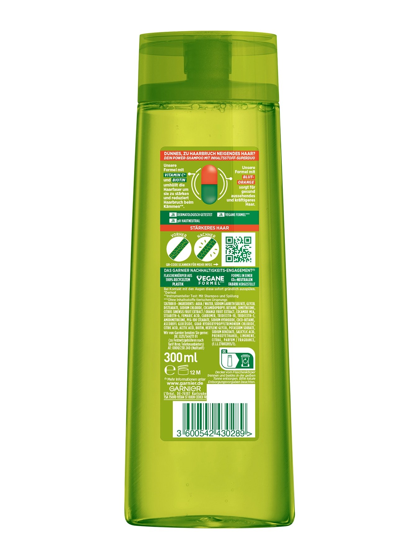 Vitamine & Kraft Kräftigendes Shampoo - Produkt Rückansicht