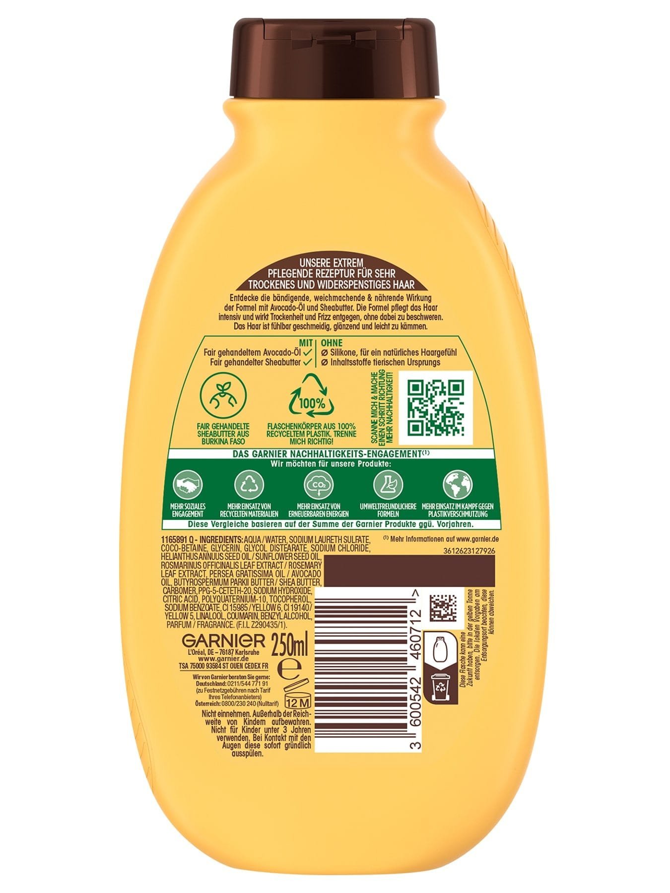 Wahre Schätze Intensiv Nährendes Shampoo Avocado-Öl & Sheabutter - Produkt Rückseite