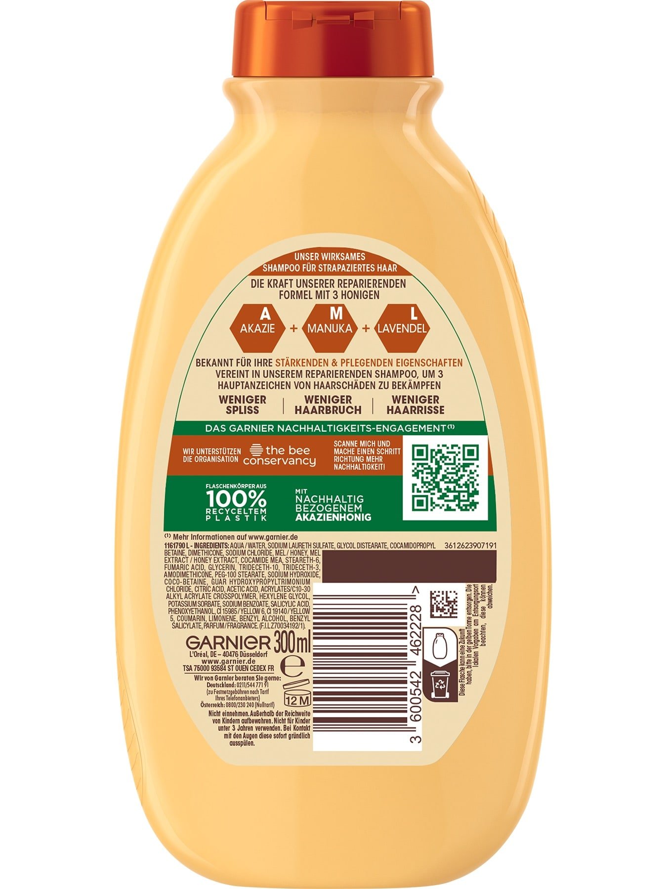 Wahre Schätze Reparierendes Shampoo Honig Schätze 300ml - Produkt Rückansicht