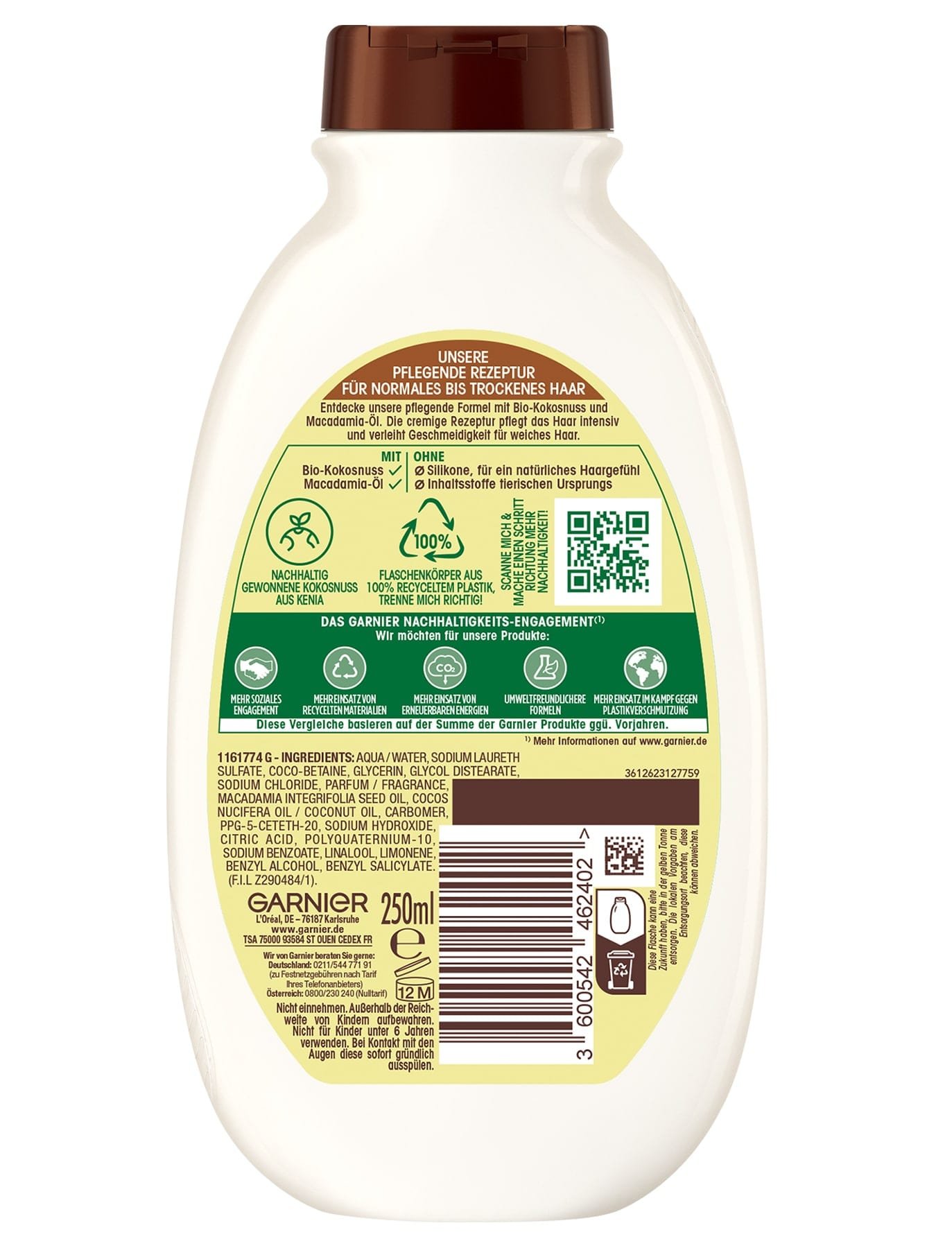 Wahre Schätze Kokosmilch & Macadamia Shampoo - Produkt Rückansicht
