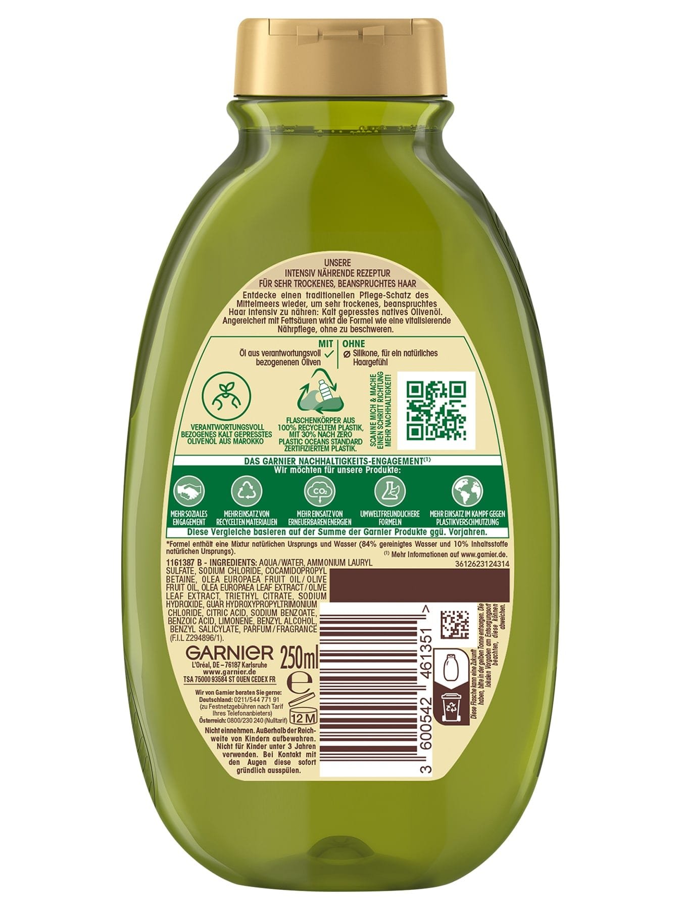 Wahre Schätze Nährendes Shampoo Mythische Olive - Produkt Rückansicht