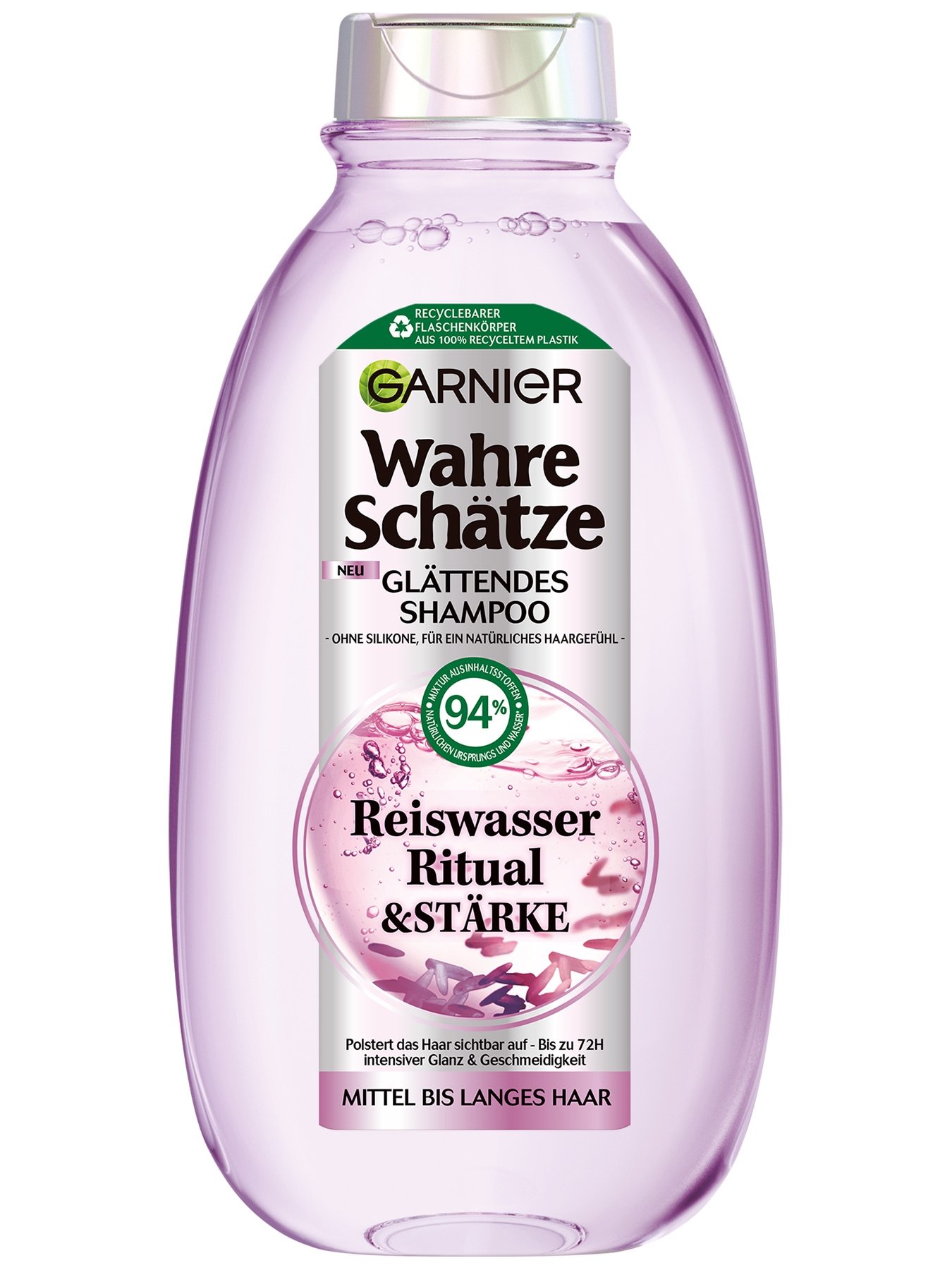 Garnier Wahre Schätze Reiswasser Ritual & Stärke, Glättendes Shampoo, 300 ml - Produktabbildung