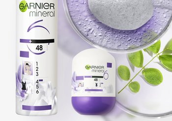 Deobehälter liegt neben einer Pflanze