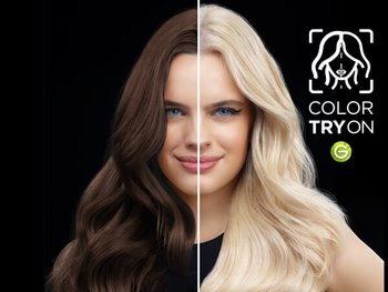 Vorher Nachher Bild von gefärbten Haaren bei einer Frau