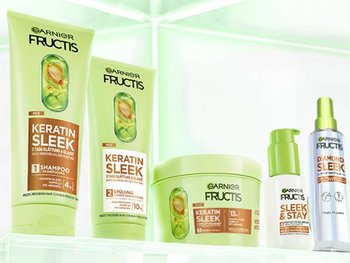 Produktabbildung der Haarpflege-Reihe Fructis Keratin Sleek