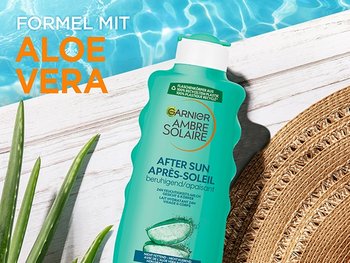 After Sun von Garnier am Pool, neben Sonnenhut und Aloe Vera