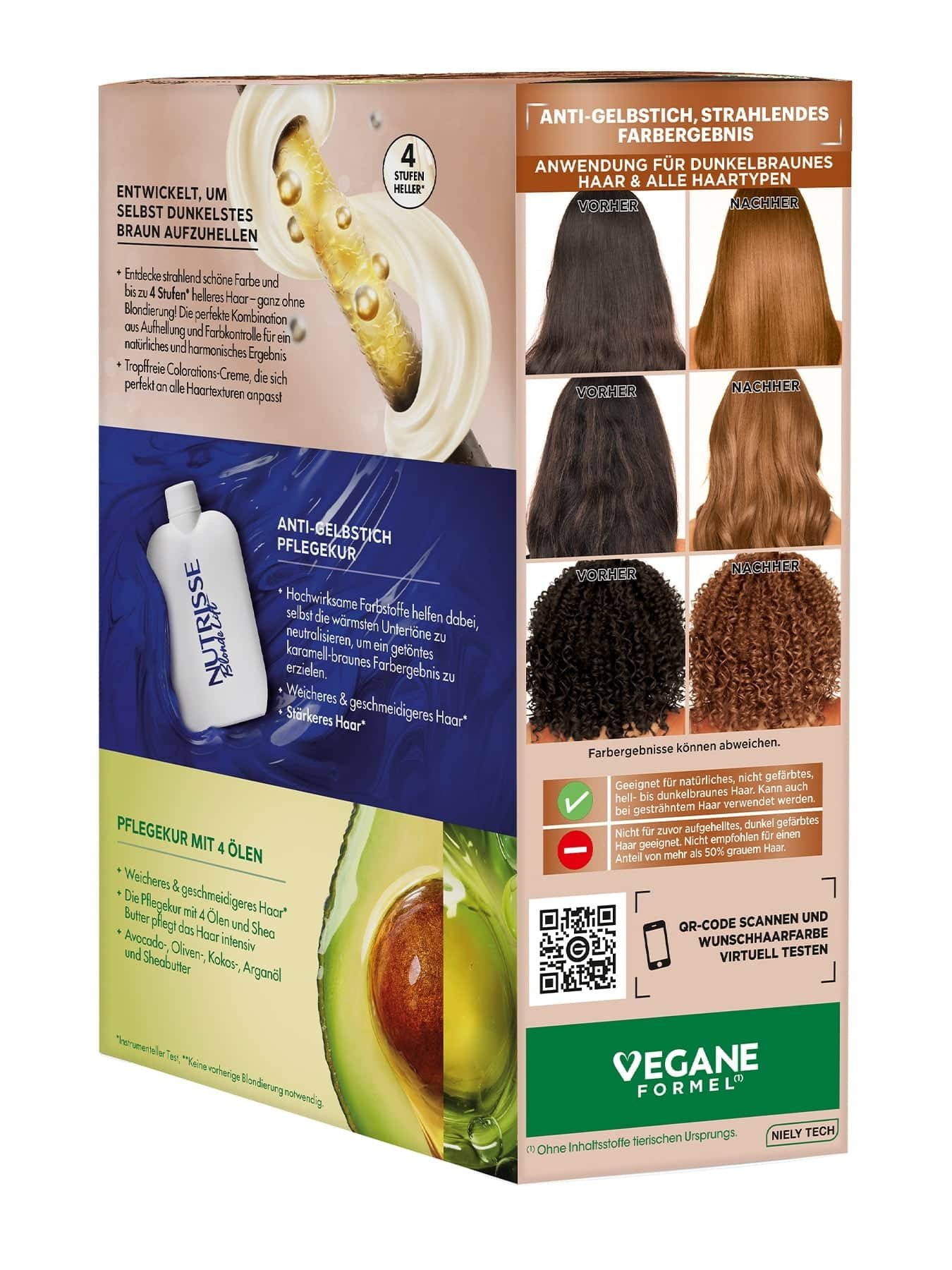 Nutrisse Blonde Lift Naturbraun - Aufhellung für dunkles Haar UL1 Seitenansicht