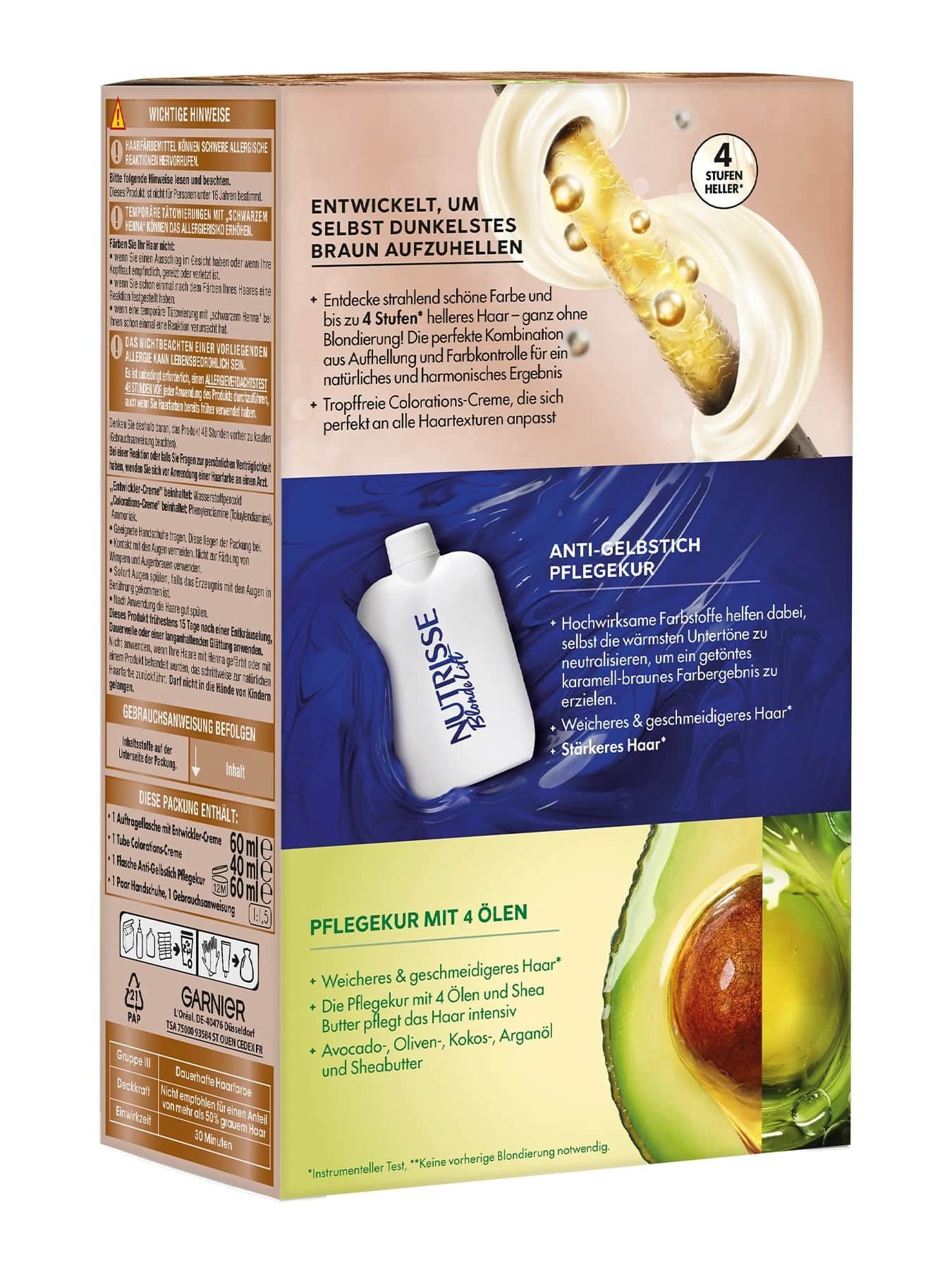 Nutrisse Blonde Lift Karamell Toffee - Aufhellung für dunkles Haar UL2 Rückansicht