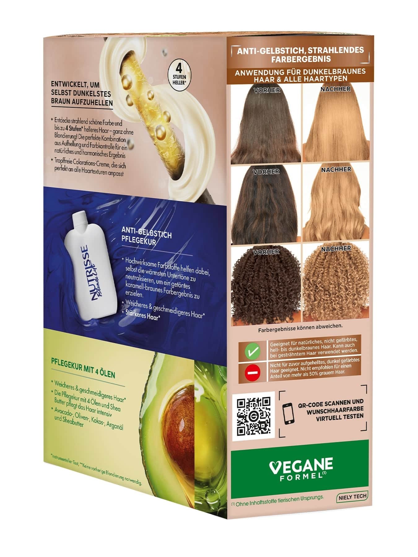 Nutrisse Blonde Lift Honigbraun - Aufhellung für dunkles Haar UL3 Seitenansicht