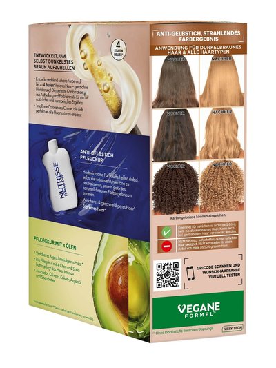 Nutrisse Blonde Lift Honigbraun - Aufhellung für dunkles Haar UL3 Seitenansicht