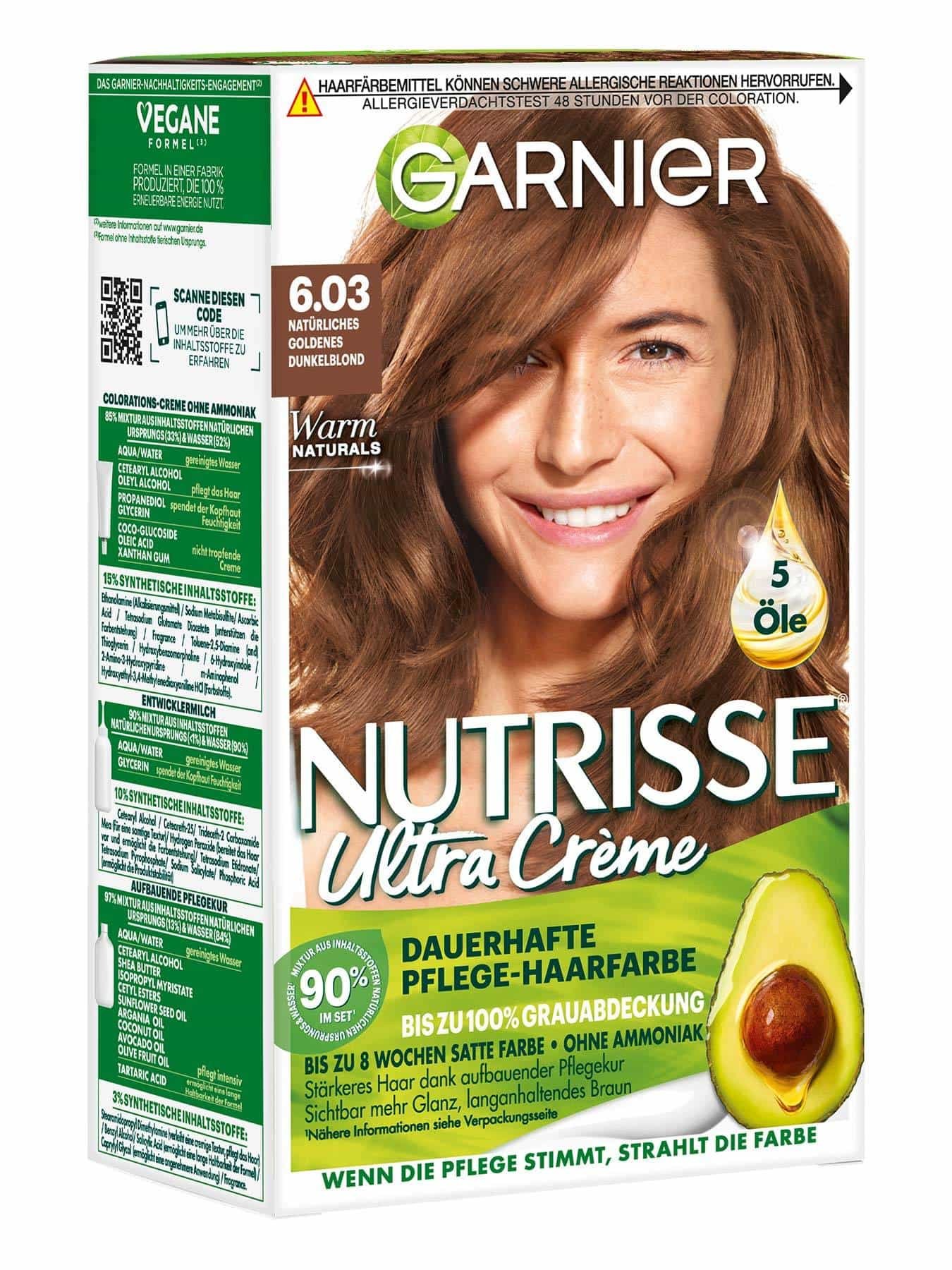 Nutrisse Ultra Creme 6.03 Natürliches Goldenes Dunkelblond - Produktabbildung