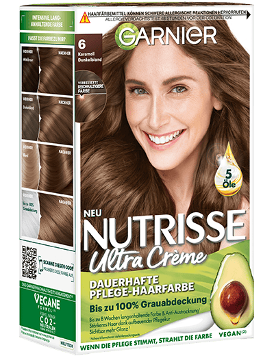 Garnier Nutrisse Ultra Creme 6 Karamell Dunkelblond Produktabbildung 