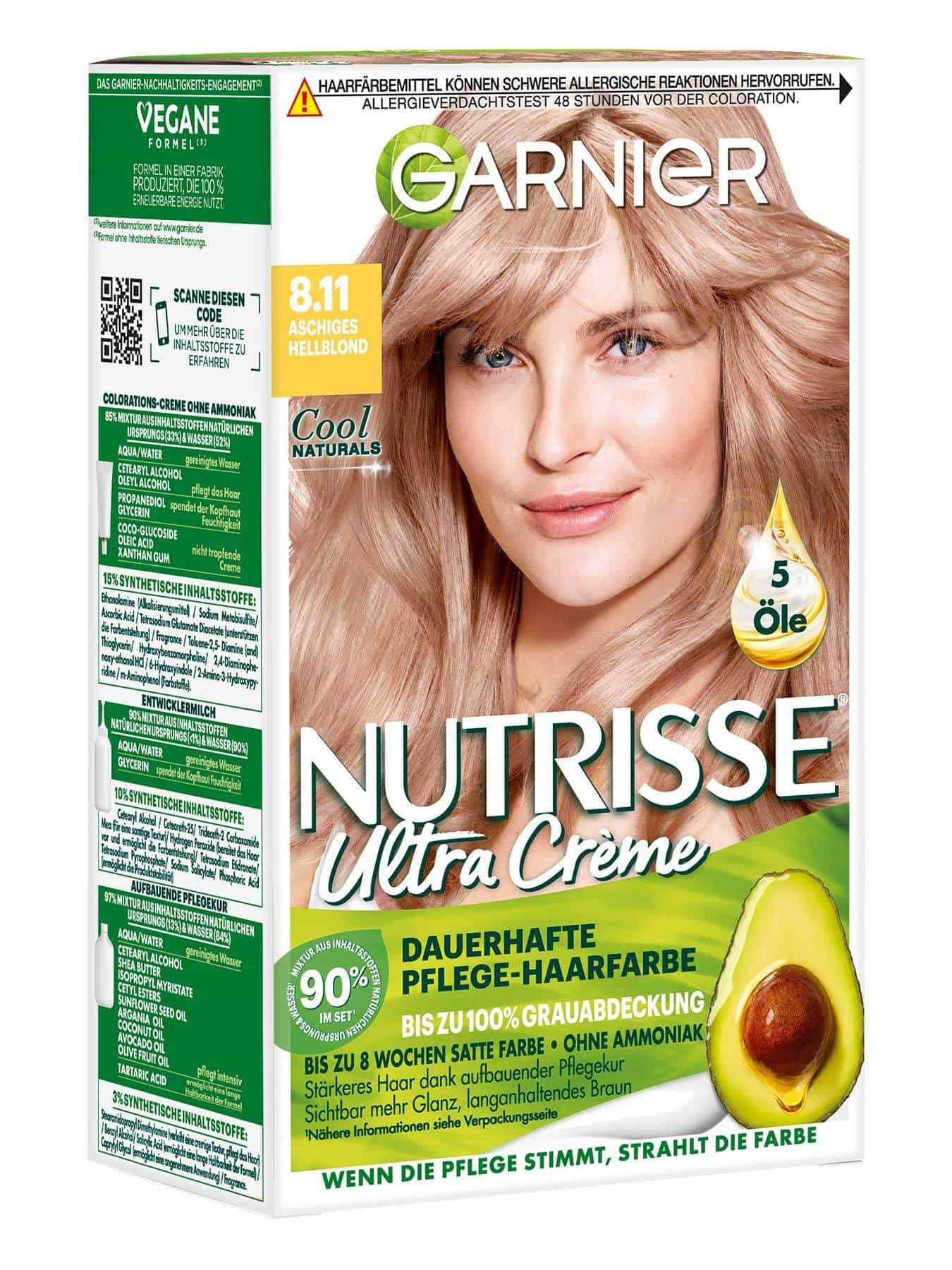 Nutrisse Ultra Creme 8.11 Aschiges Hellblond Produktabbildung