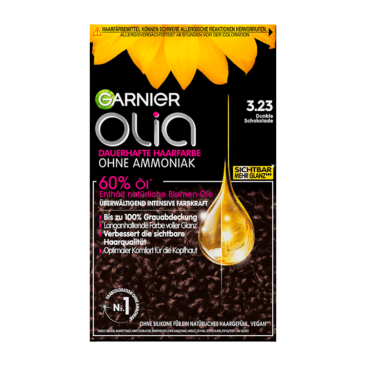 Garnier Olia Nr. 3.23 Dunkle Schokolade - Produktansicht