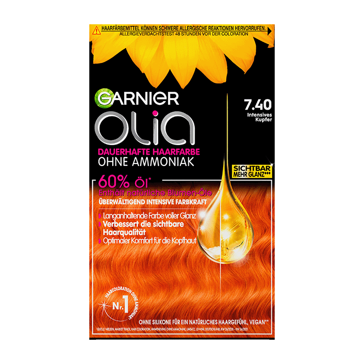 Garnier Olia Nr. 7.40 Intensives Kupfer - Produktansicht