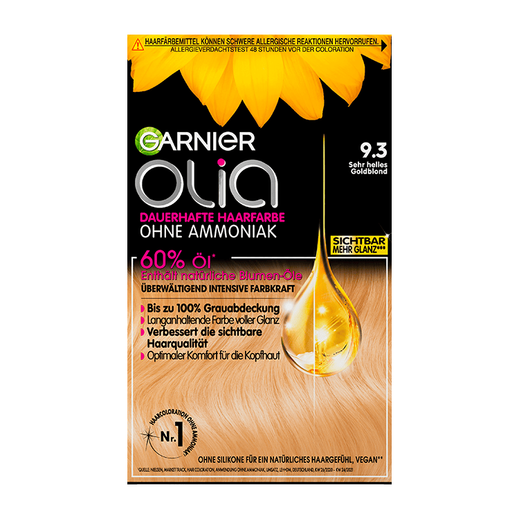 Garnier Olia Nr. 9.3 Sehr Helles Goldblond - Produktansicht