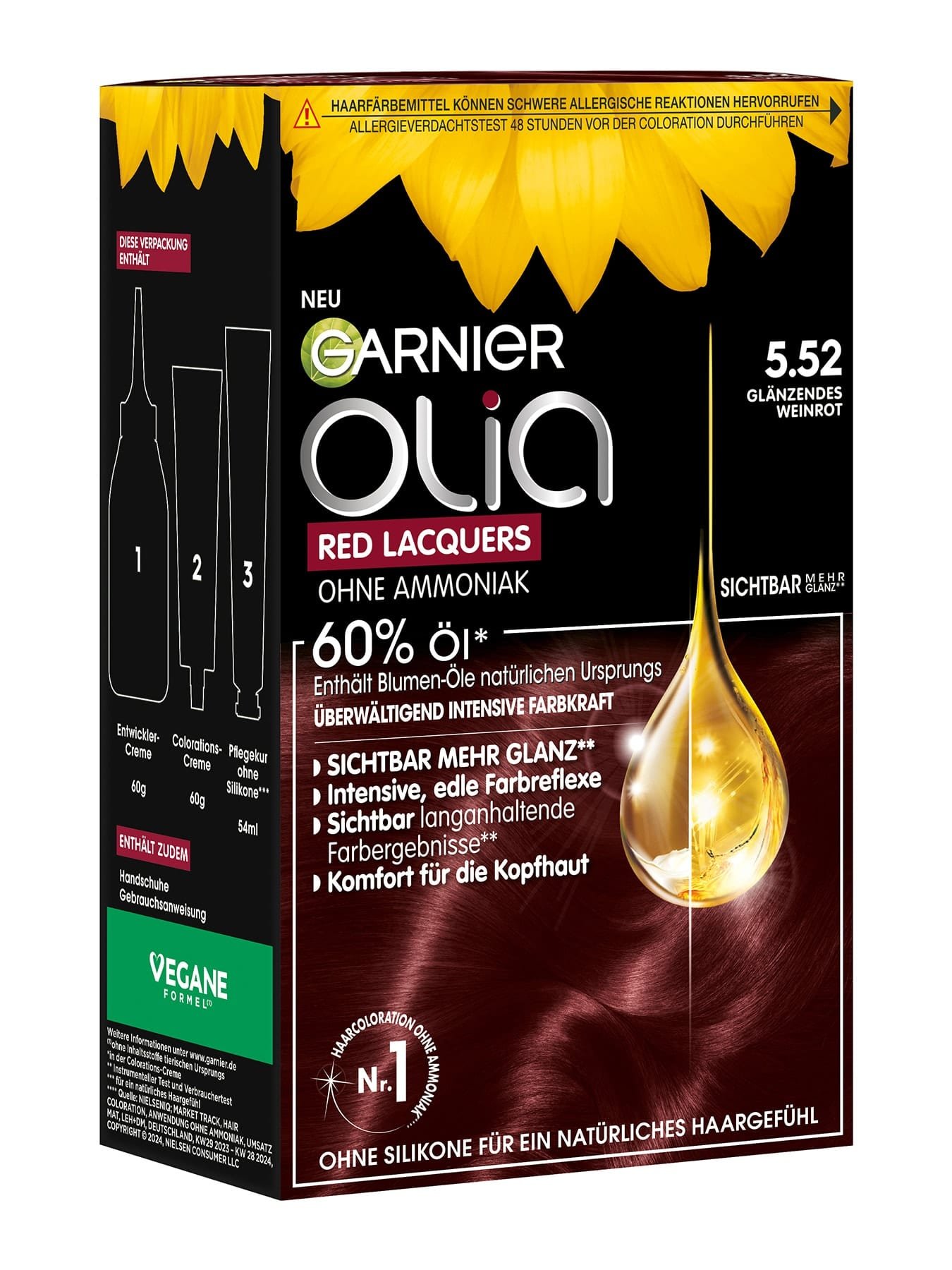 Olia Red Lacquers 5.52 Glänzendes Weinrot Produktbild