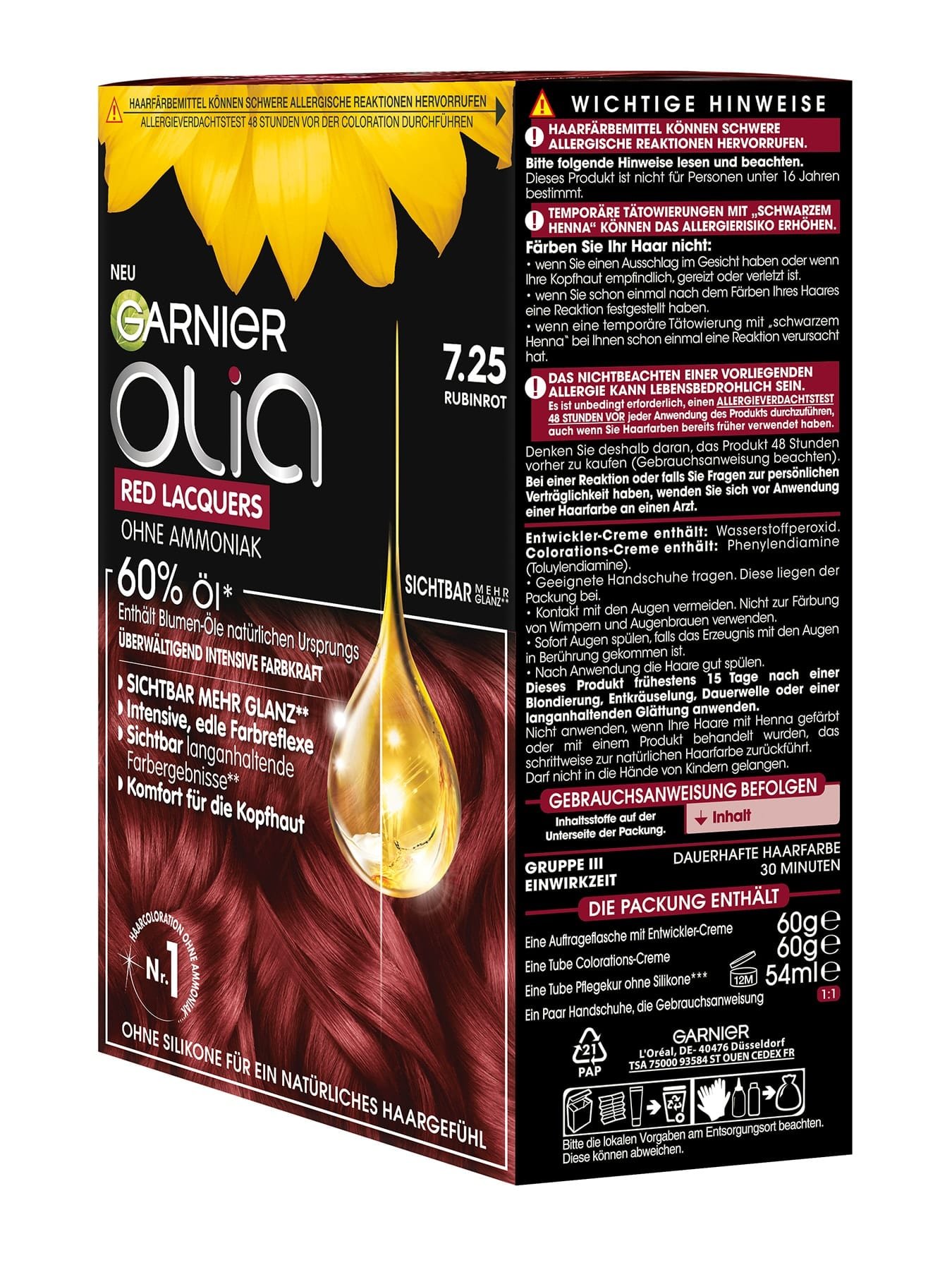 Olia Red Lacquers 7.25 Rubinrot Seitenansicht