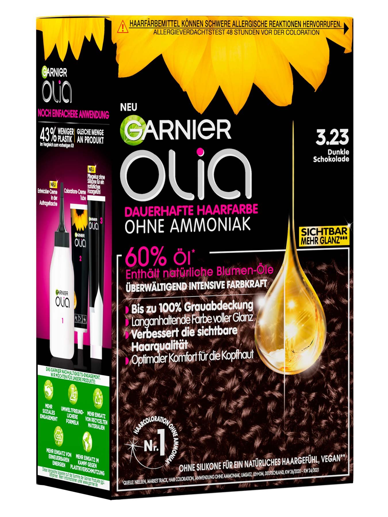 Garnier Olia Nr. 3.23 Dunkle Schokolade - Produktansicht links