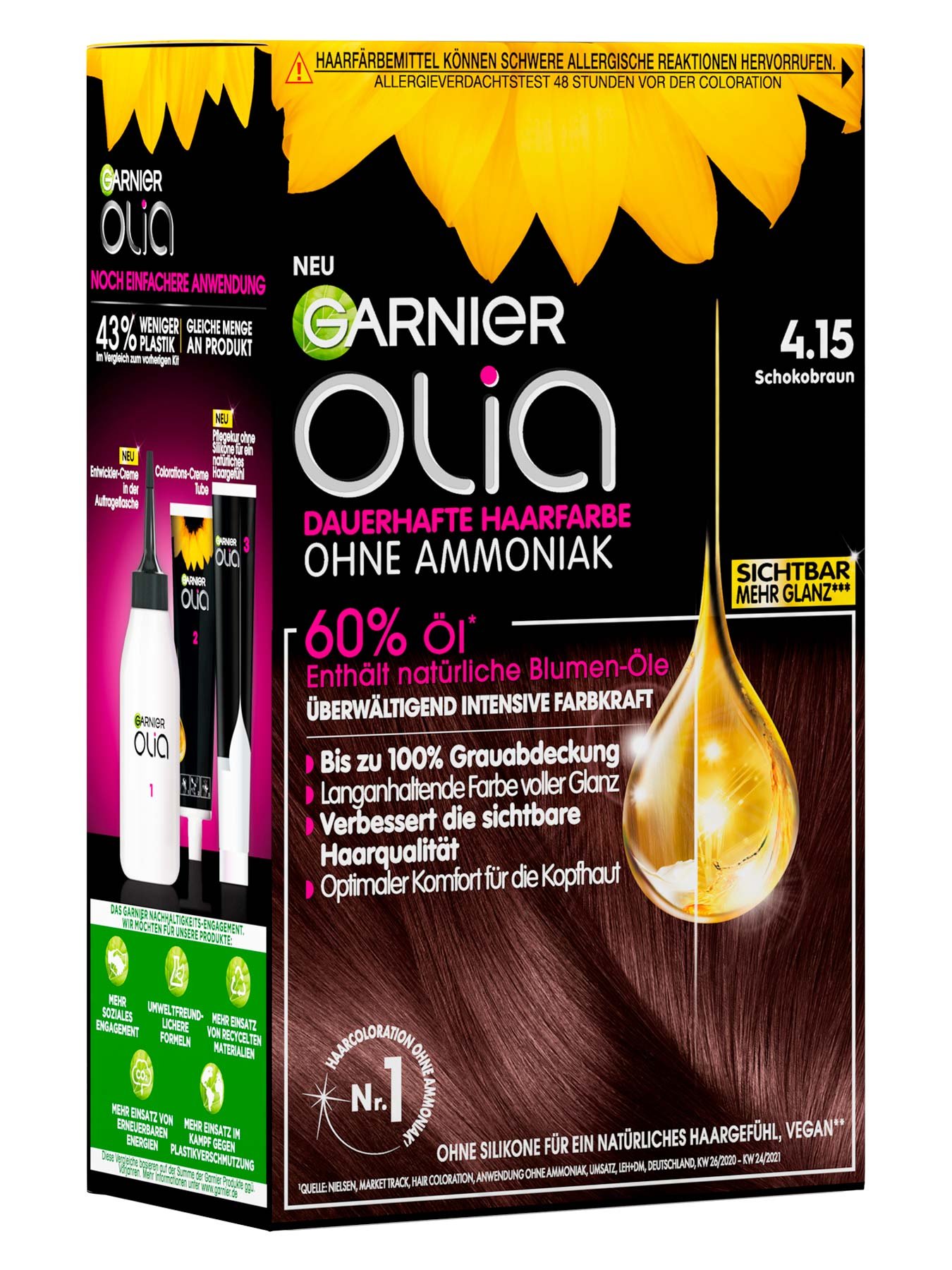 Garnier Olia Nr. 4.15 Schokobraun - Produkt - linke Seite