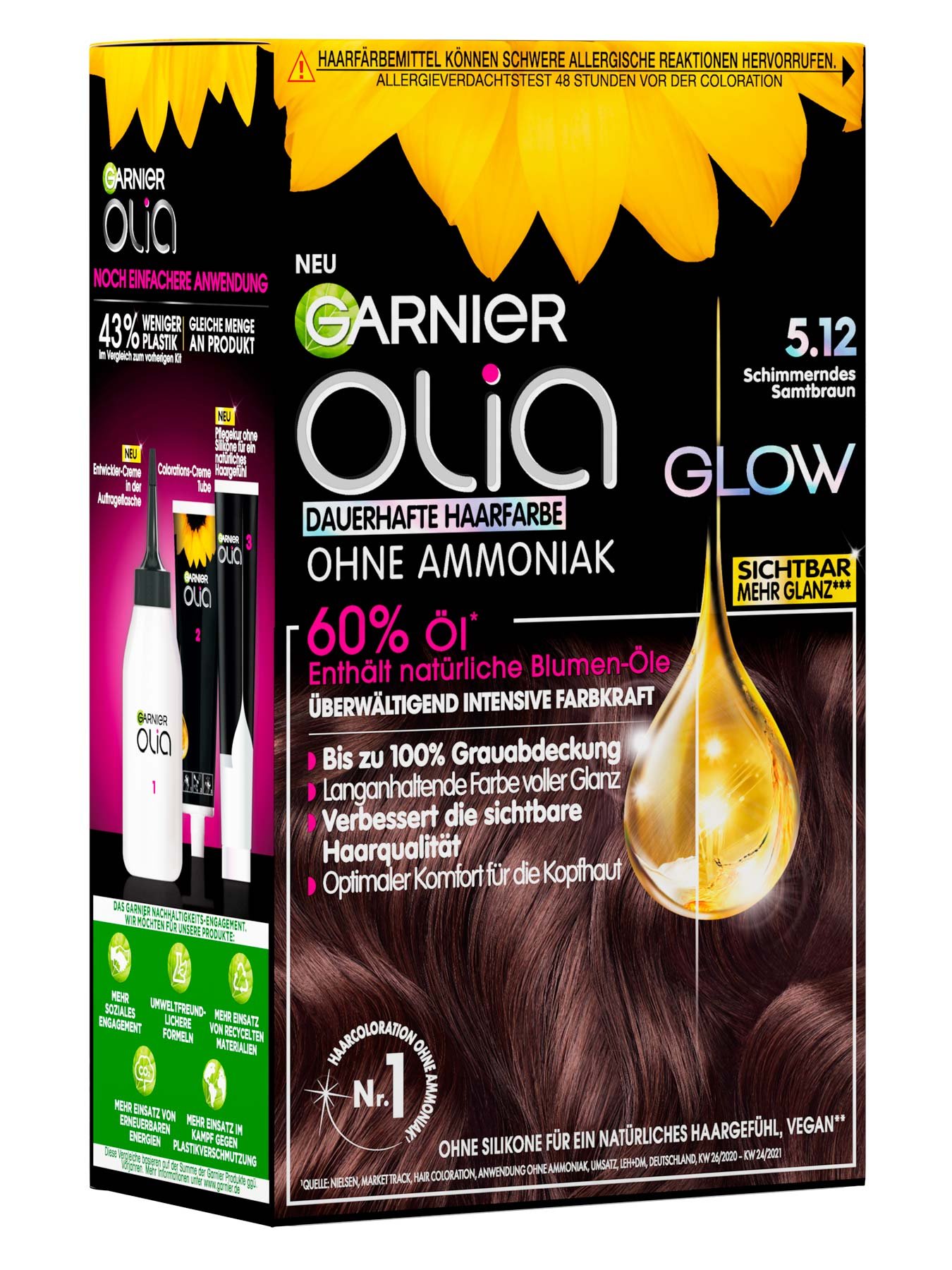 Garnier Olia Nr. 5.12 Schimmerndes Samtbraun - Produktansicht links