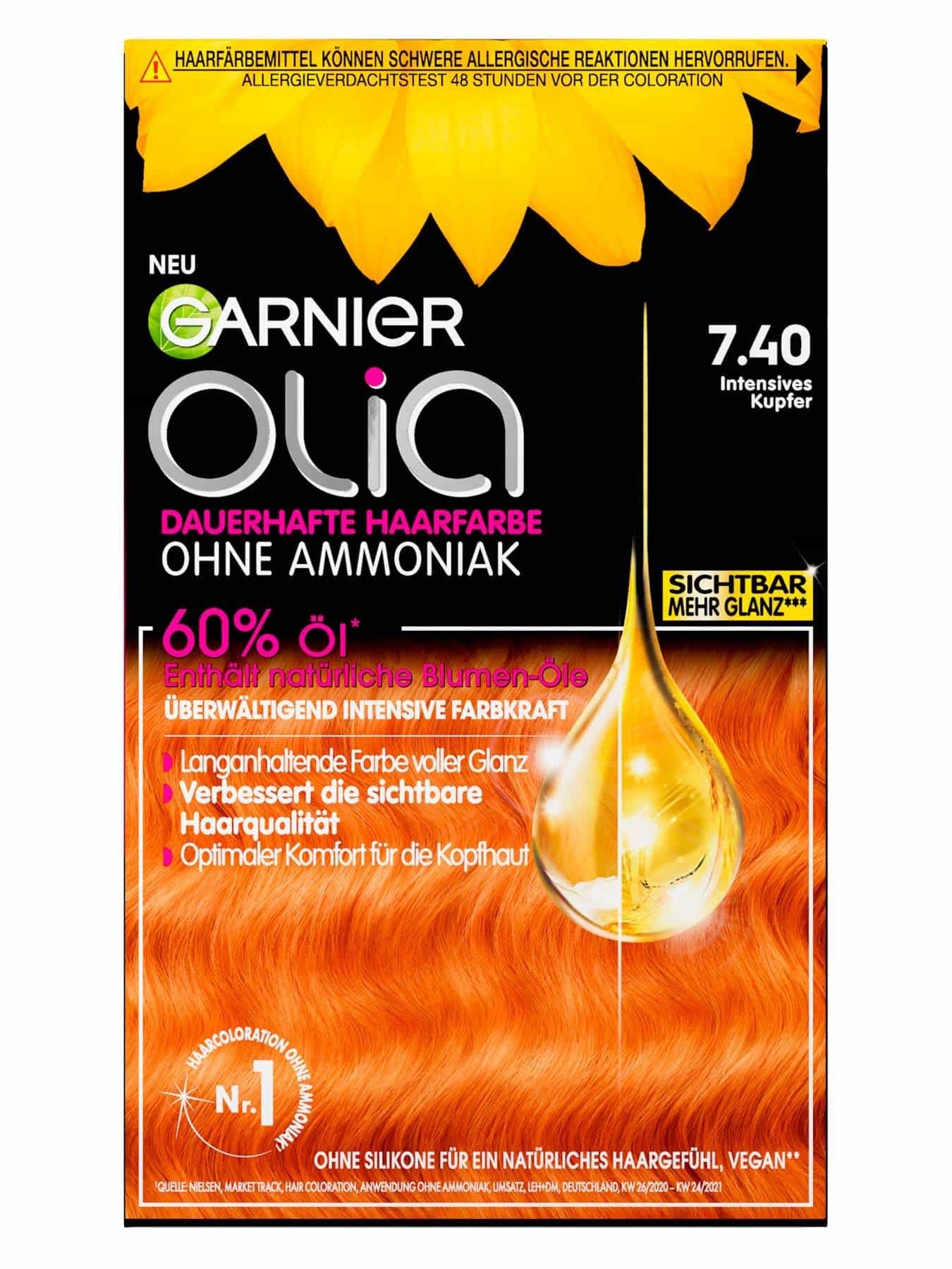 Olia Nr. 7.40 Intensives Kupfer – dauerhafte Haarfarbe | Garnier
