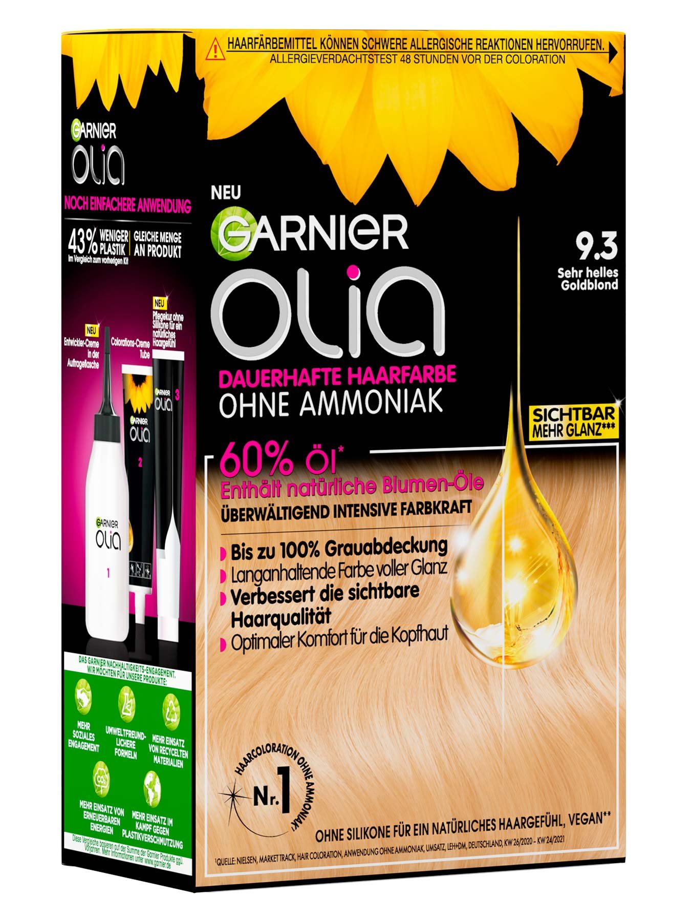 Garnier Olia Nr. 9.3 Sehr helles Goldblond - Produktansicht links