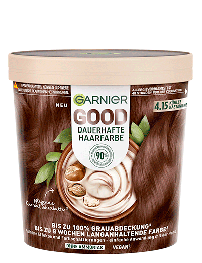 GOOD Dauerhafte 4.15 Garnier Haarfarbe Kühles Kastanienbraun 