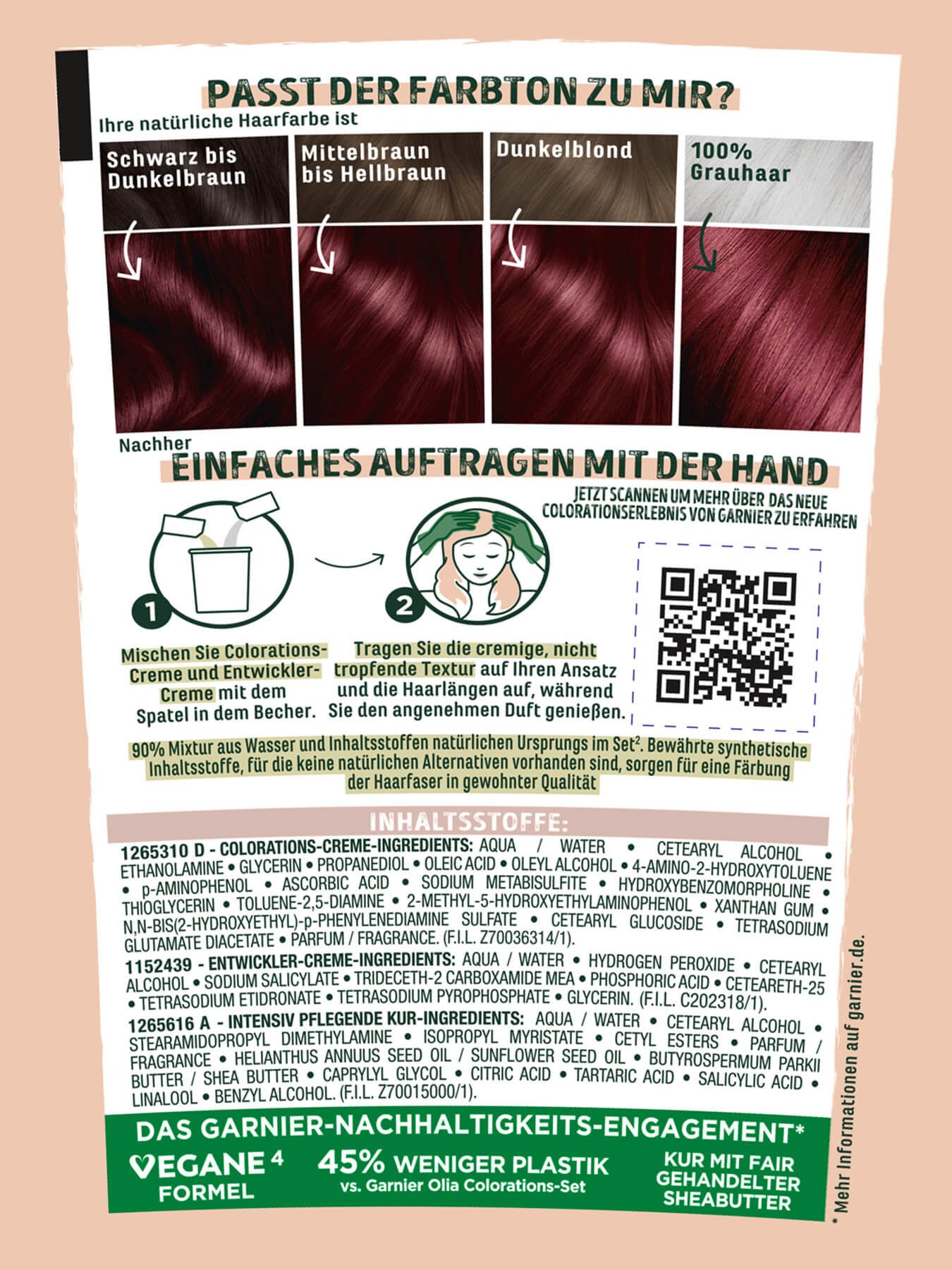 Garnier GOOD Dauerhafte Haarfarbe Produktabbildung hinten mit Hinweisen