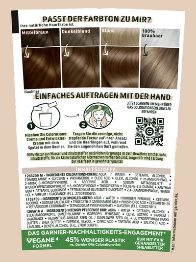 Garnier Produktabbildung hinten mit Inhaltsangaben
