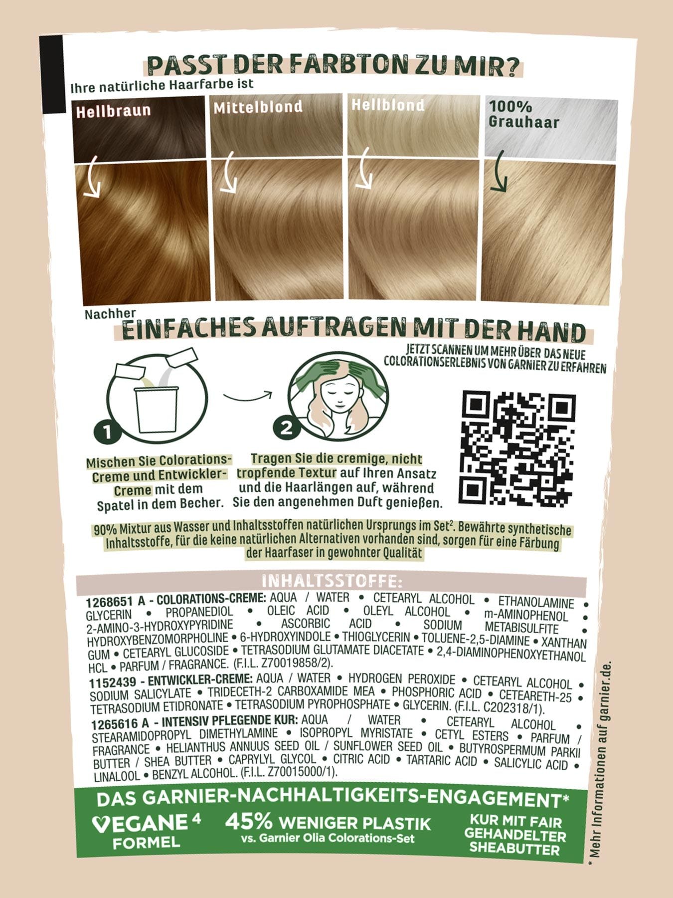 GOOD Dauerhafte Haarfarbe 7.0 Dunkles Mandel Blond Produktbild Rueckseite