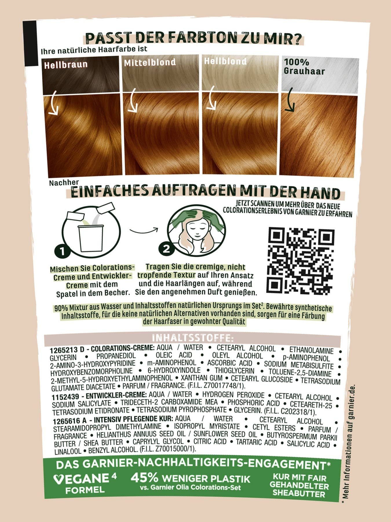 GOOD Dauerhafte Haarfarbe 7.43 Kurkuma Kupfer Produktbild Rueckseite