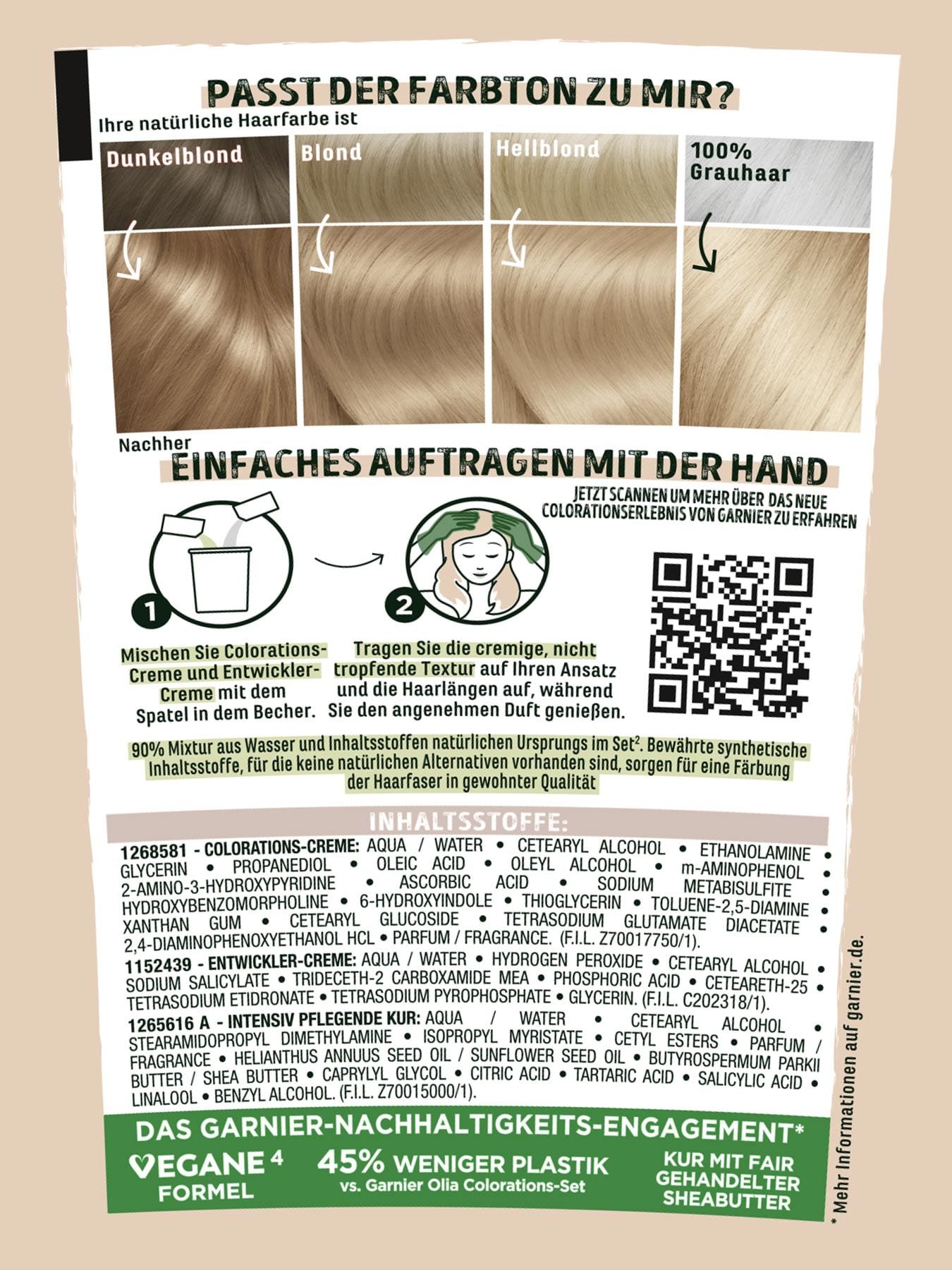 GOOD Dauerhafte Haarfarbe 8.0 Honig Blond Produktbild Rueckseite