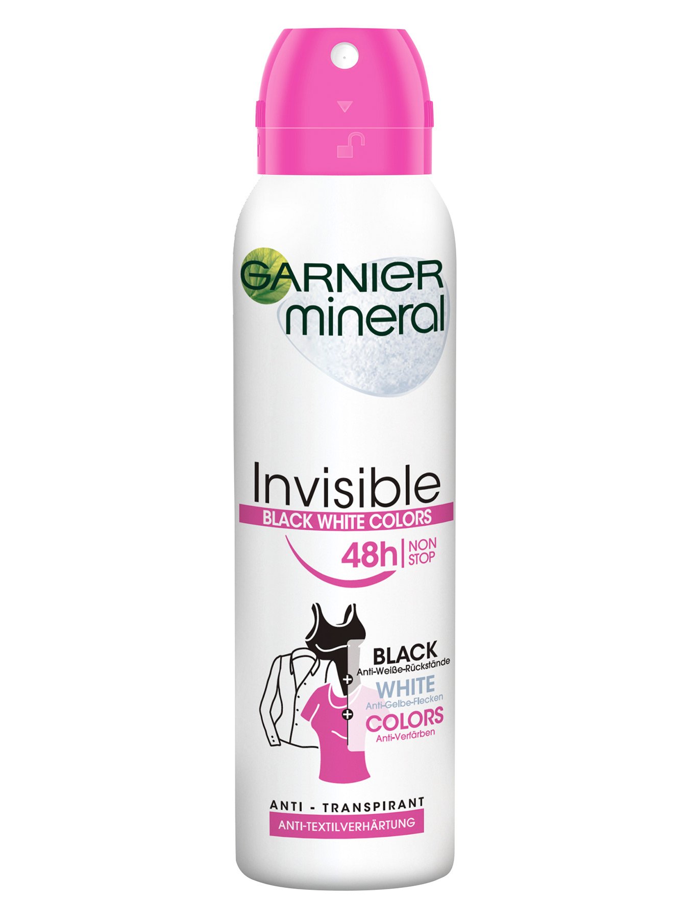 Mineral Invisible Black, White & Colors Spray bis zu 48 Stunden Frischegefühl mit Textil