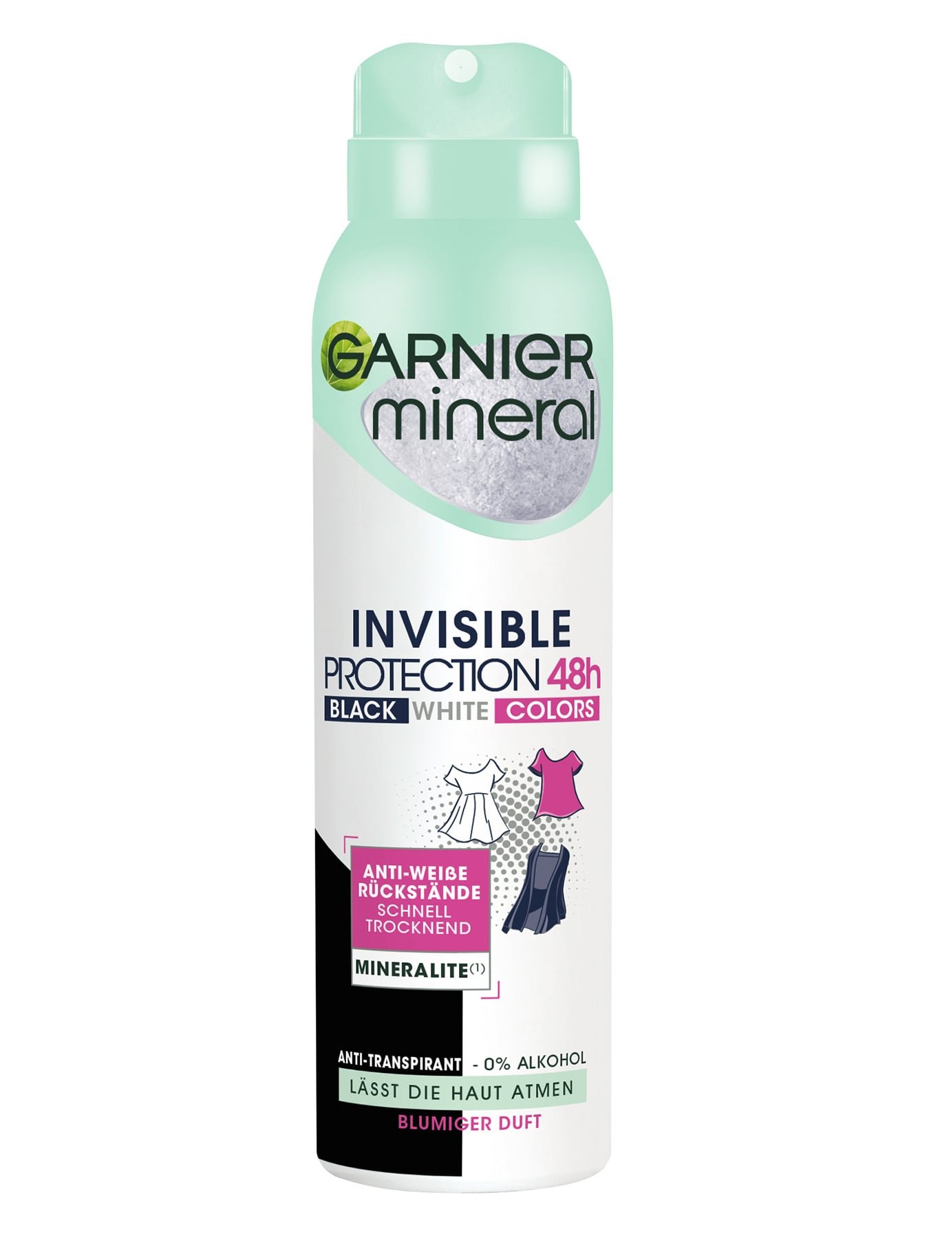 Mineral Invisible Black, White & Colors Spray Anti-Transpirant Produktbild