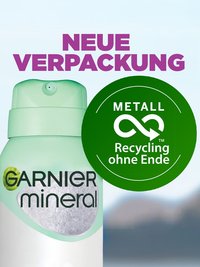Produktabbildung des neuen Verpackungs-Designs des Garnier Mineral Deos