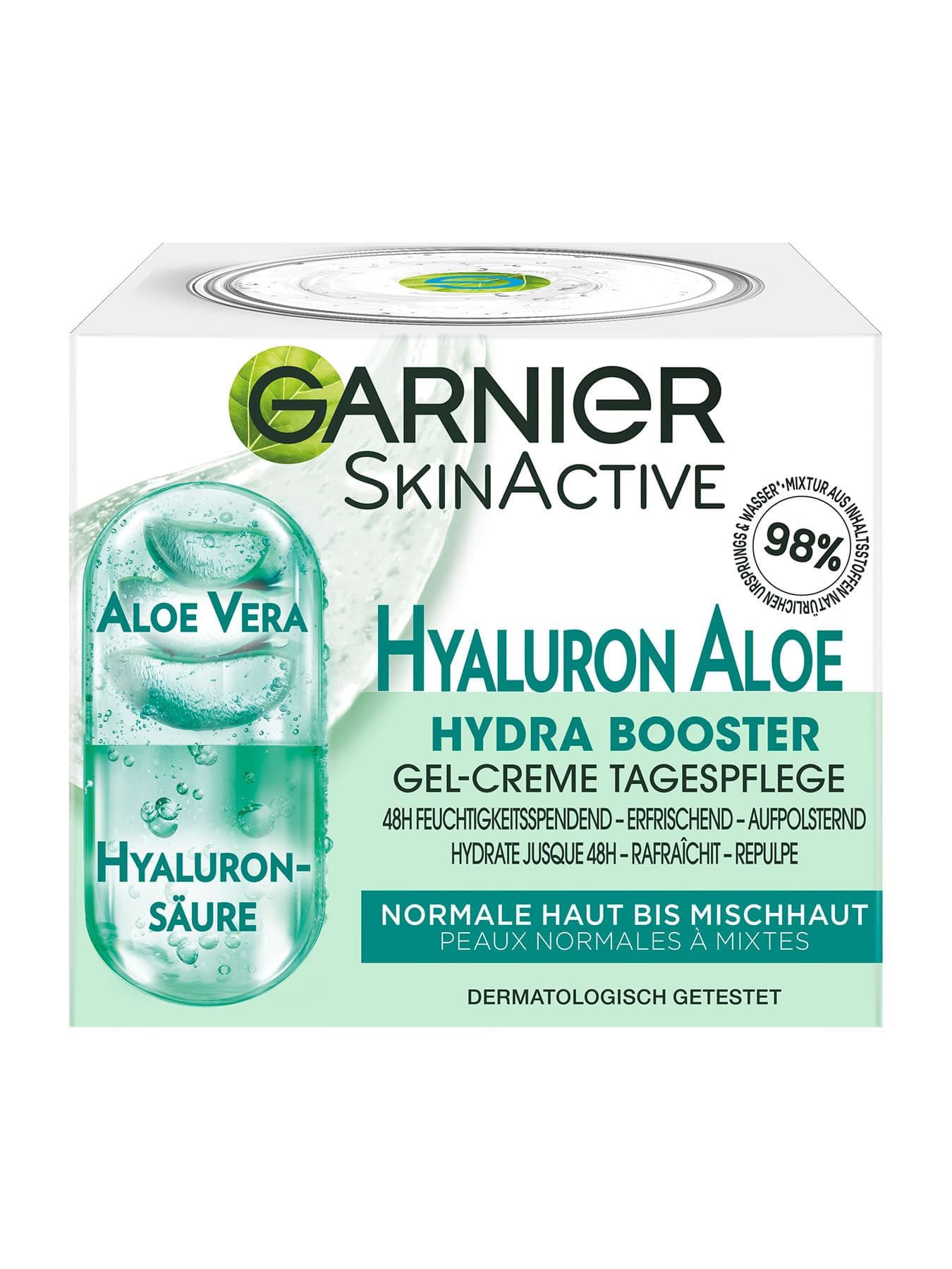 Hyaluron Aloe Gel-Creme Verpackung Vorne