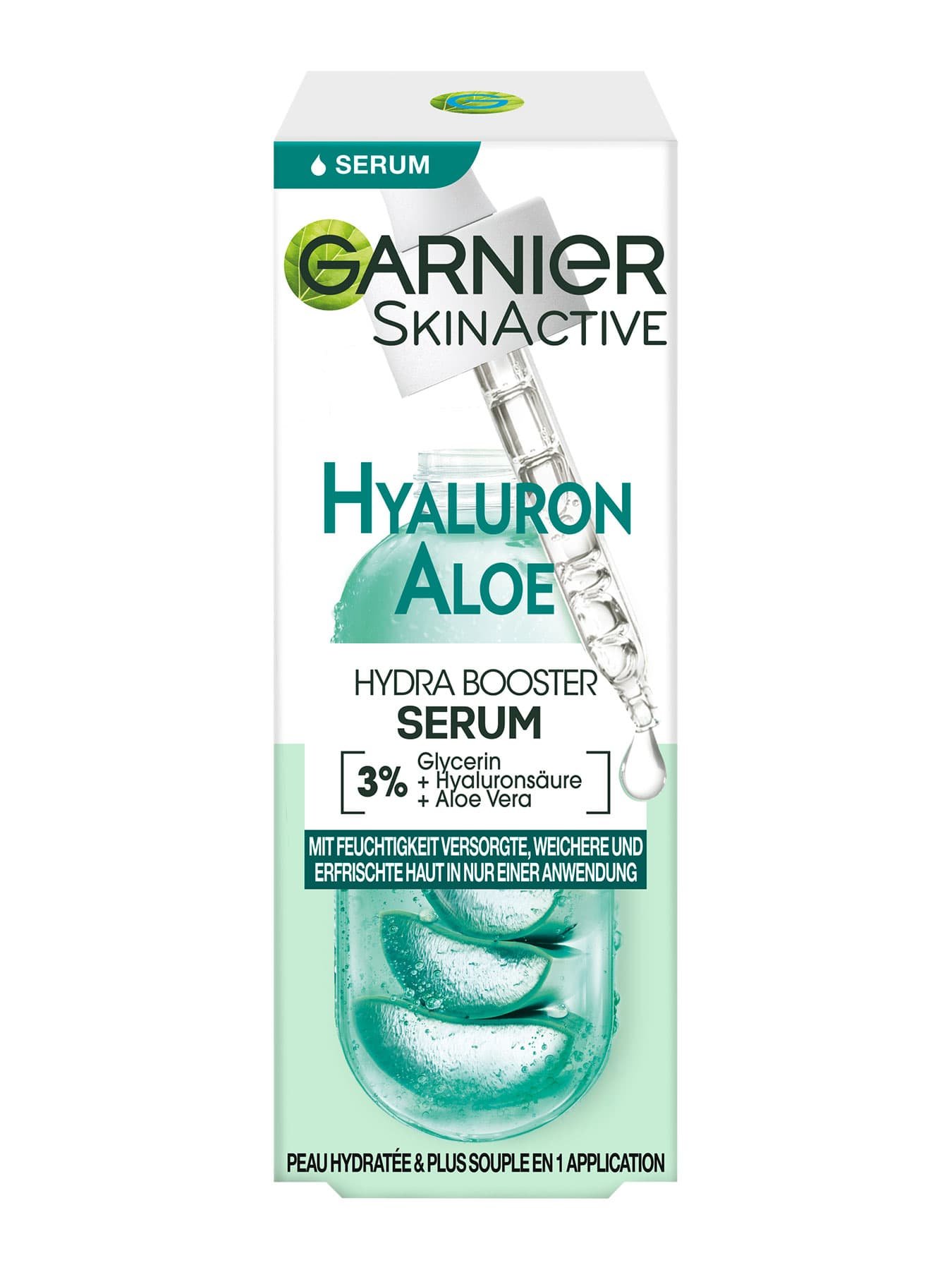 SkinActive Hyaluron Aloe Hydra Booster Serum Verpackung Vorne