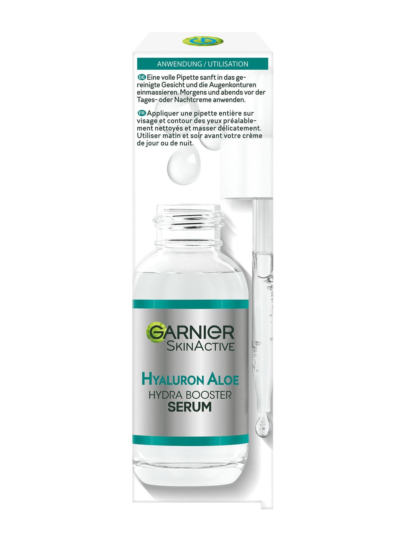 SkinActive Hyaluron Aloe Hydra Booster Serum Verpackung Seite