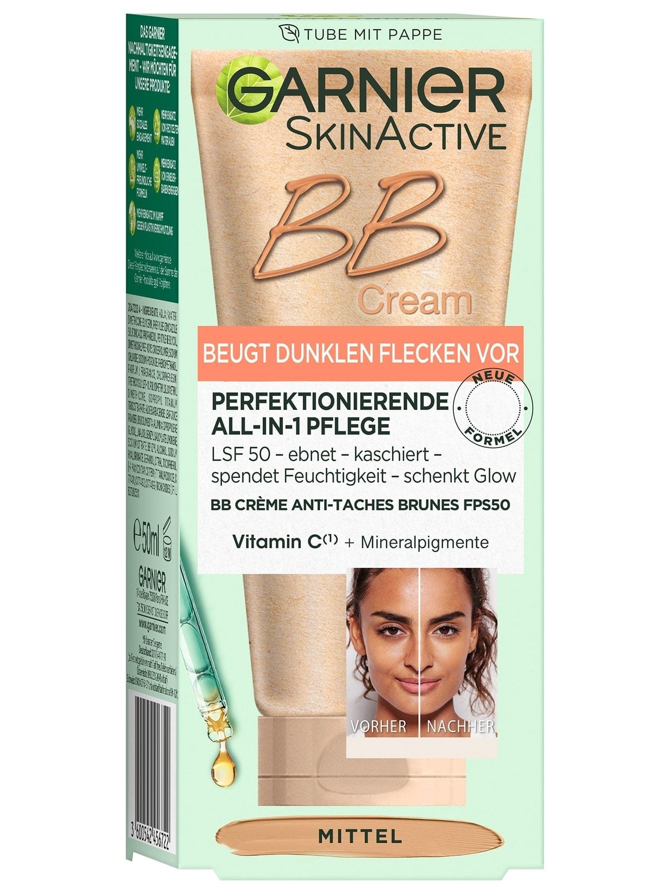 SkinActive BB Cream Perfektionierende All-In-1 Pflege Mittel LSF50 Verpackung