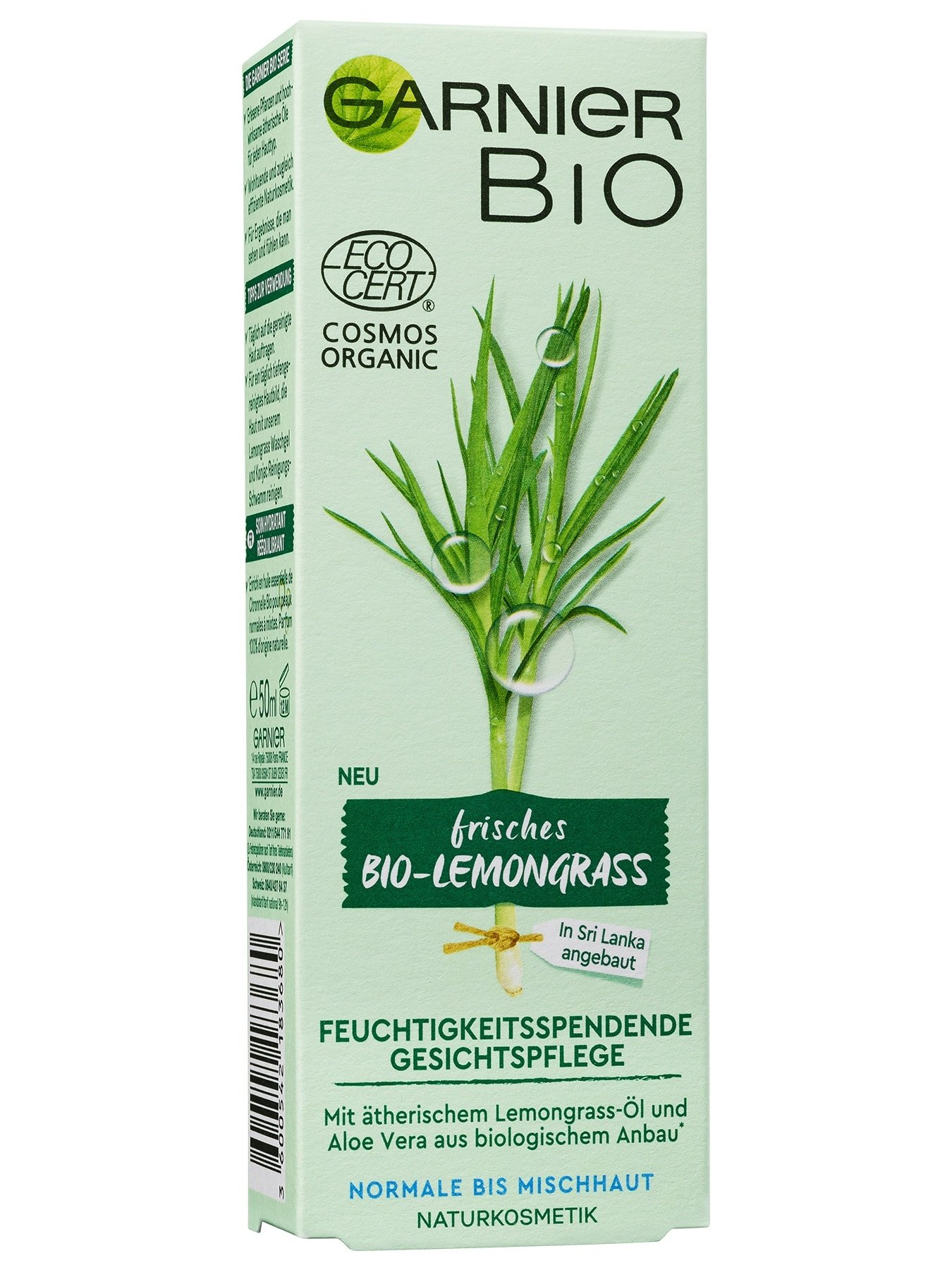 Garnier Bio Lemongrass Feuchtigkeitsspendende Gesichtspflege - Ansicht Verpackung