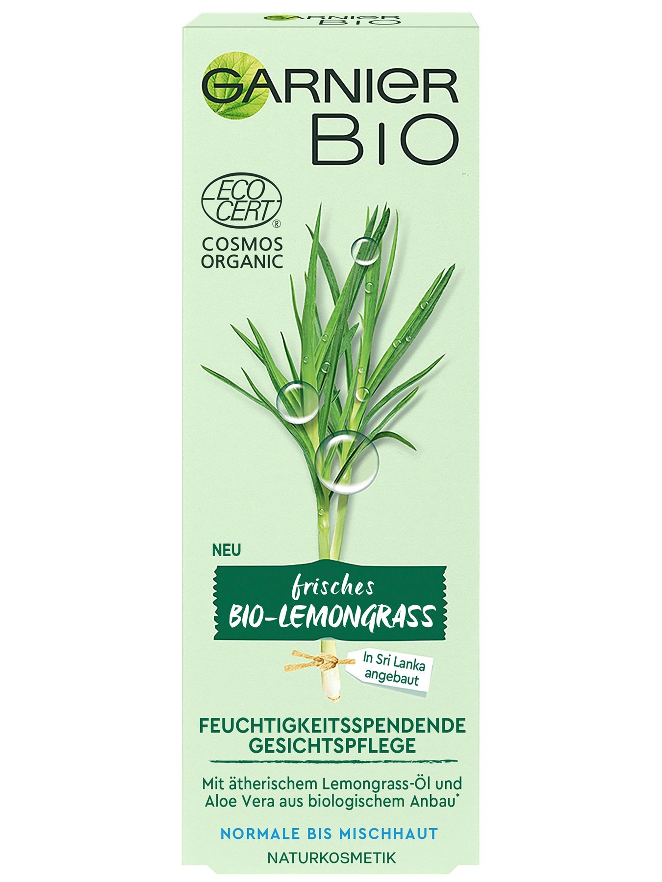 Garnier Bio Lemongrass Feuchtigkeitsspendende Gesichtspflege - Ansicht Verpackung