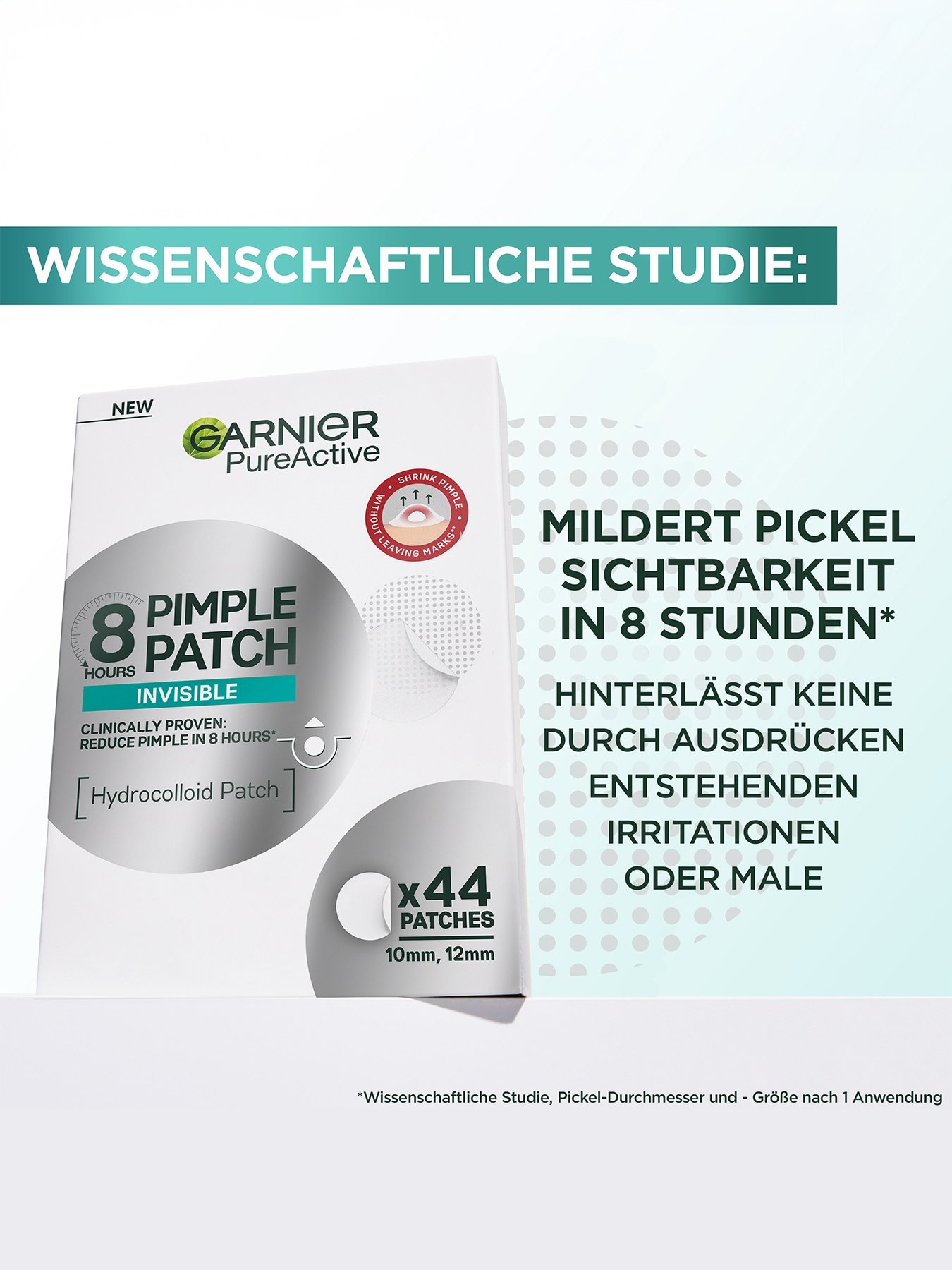 Produktabbildung Garnier 8H Invisible Pimple Patch mit wissenschaftlicher Bestätigung