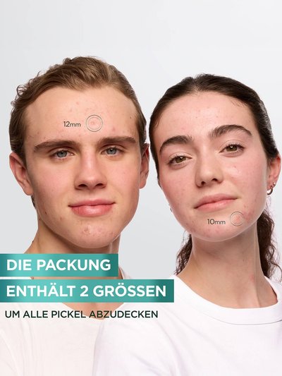 Produktanwendung der Garnier 8H Invisible Pimple Patches in zwei Größen