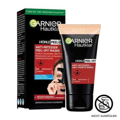 Hautklar Anti-Mitesser Peel-Off Maske Produktbild und Verpackung