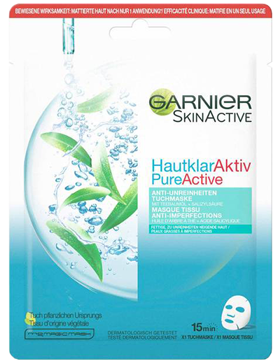 Garnier Hautklar Aktiv PureActive Anti-Unreinheiten Tuchmaske Produktabbildung