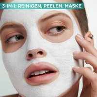 Garnier 3in1 Reinigung + Peeling + Maske, die sich in 3 Anwendungen eignet. Hier sieht man sie als Maske.