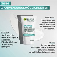 Garnier 3in1 Reinigung + Peeling + Maske, eine sanfte durchsichtige Formel, die auf 3 verschiedene Arten anwendbar ist - als Waschgel, Peeling oder Maske!