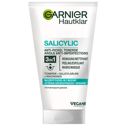 3 in 1 Tonerde Anti-Pickel Reinigung + Peeling + Maske| Garnier